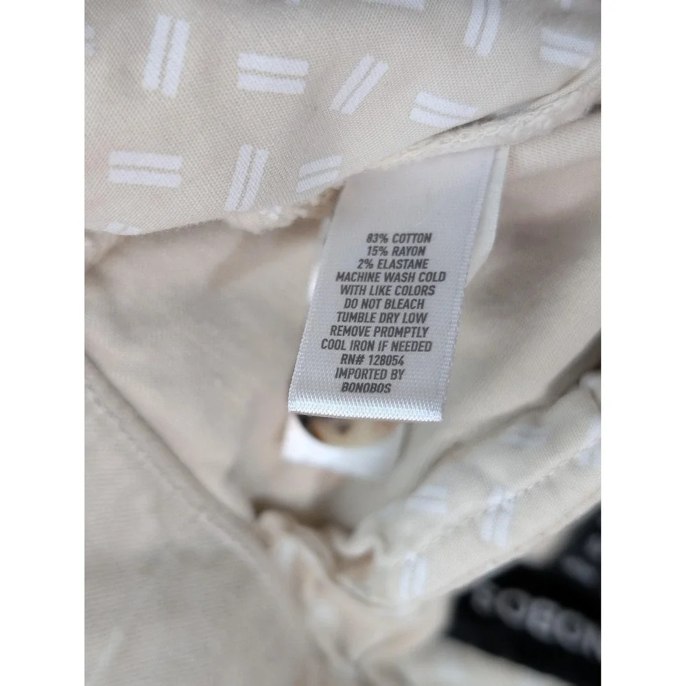 Bonobos‎ Pants Beige Slim Chino Drawstring Stretch Elastic Waist XS short